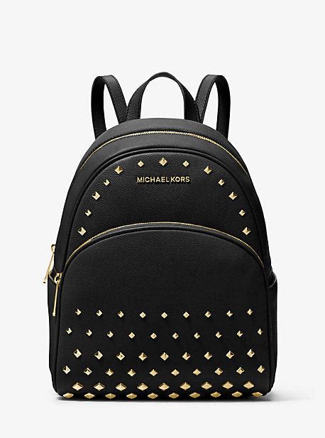 michael kors rucksack abby silber|Abbey Medium Studded Pebbled Leather Backpack .